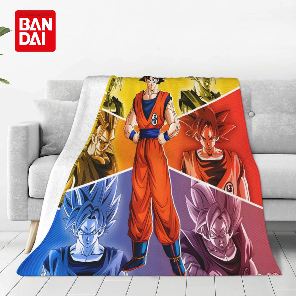 Bandai Japan Anime Dragonball Z Goku Throw Blankets on Bed Sofa Air Condition Sleeping Cover Bedding Throws Bedsheet For Kids
