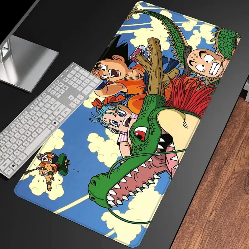 MINISO Anime Goku Dragon Warrior Mouse Pad Large Gaming Desk Mat Non-slip Keyboard Rug PC Laptop Office Gamer Accessories XXL