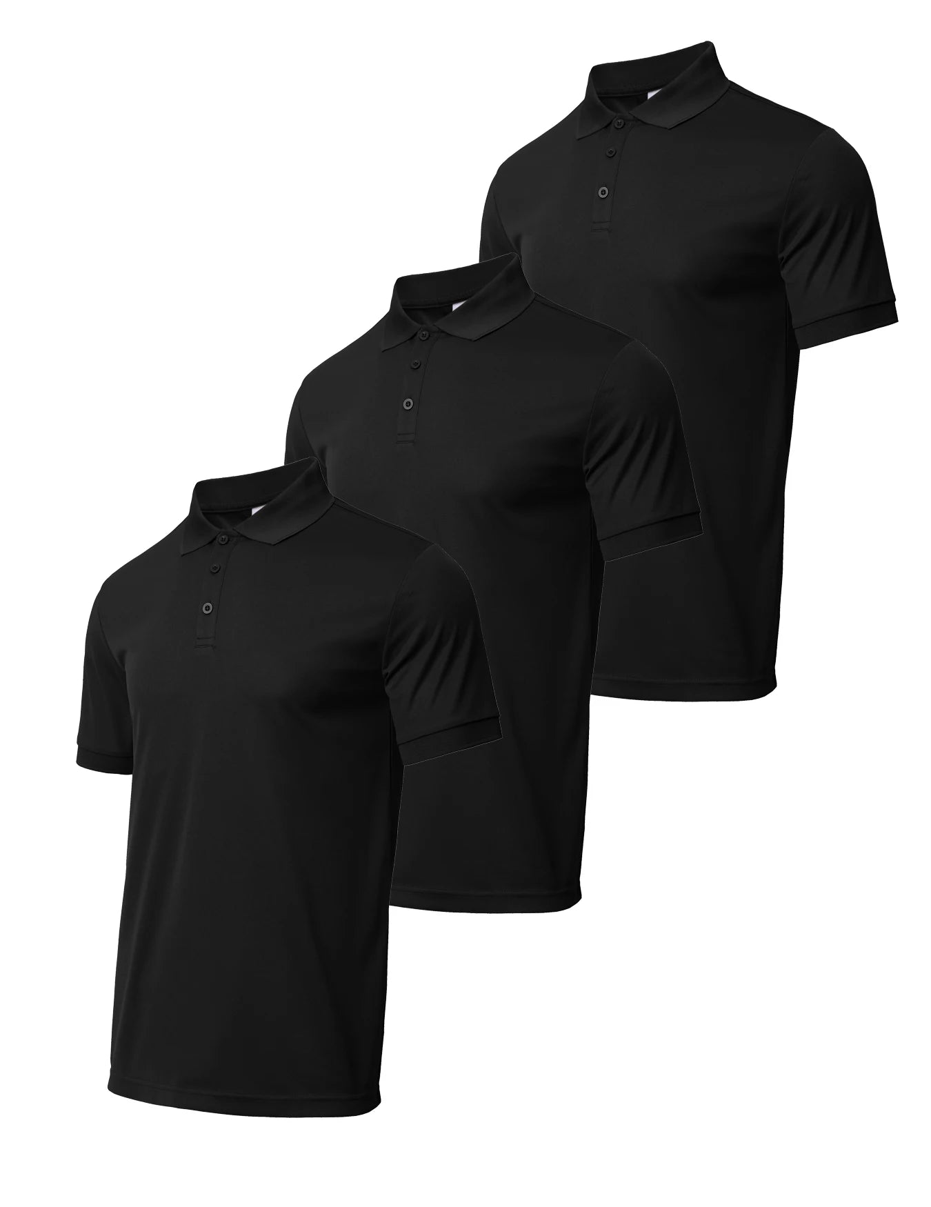 3-piece men's solid color short sleeved golf shirt casual and comfortable top suitable for summer - men's gift