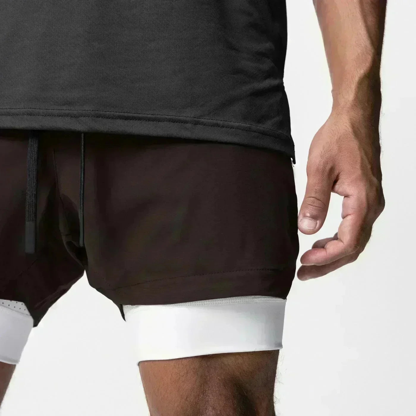 Summer New Black Five-leaf Clover Printed Men's and Women's Shorts Double-layer Loose Sports and Casual Pants for Beach Fitness