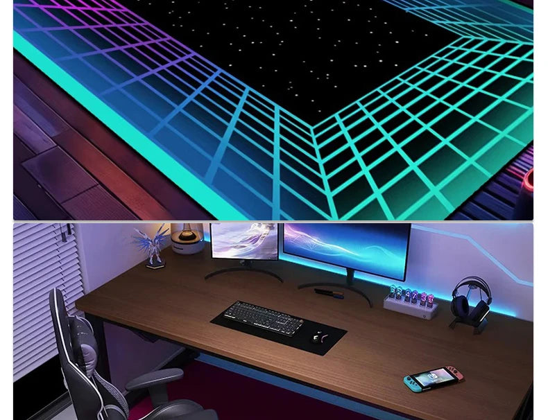 Gaming Mats Bedroom Rug Gamer Carpet Non-slip Wear-resistant Living Room Floor Mat American Laser Light Large Size Study Rug 양탄자