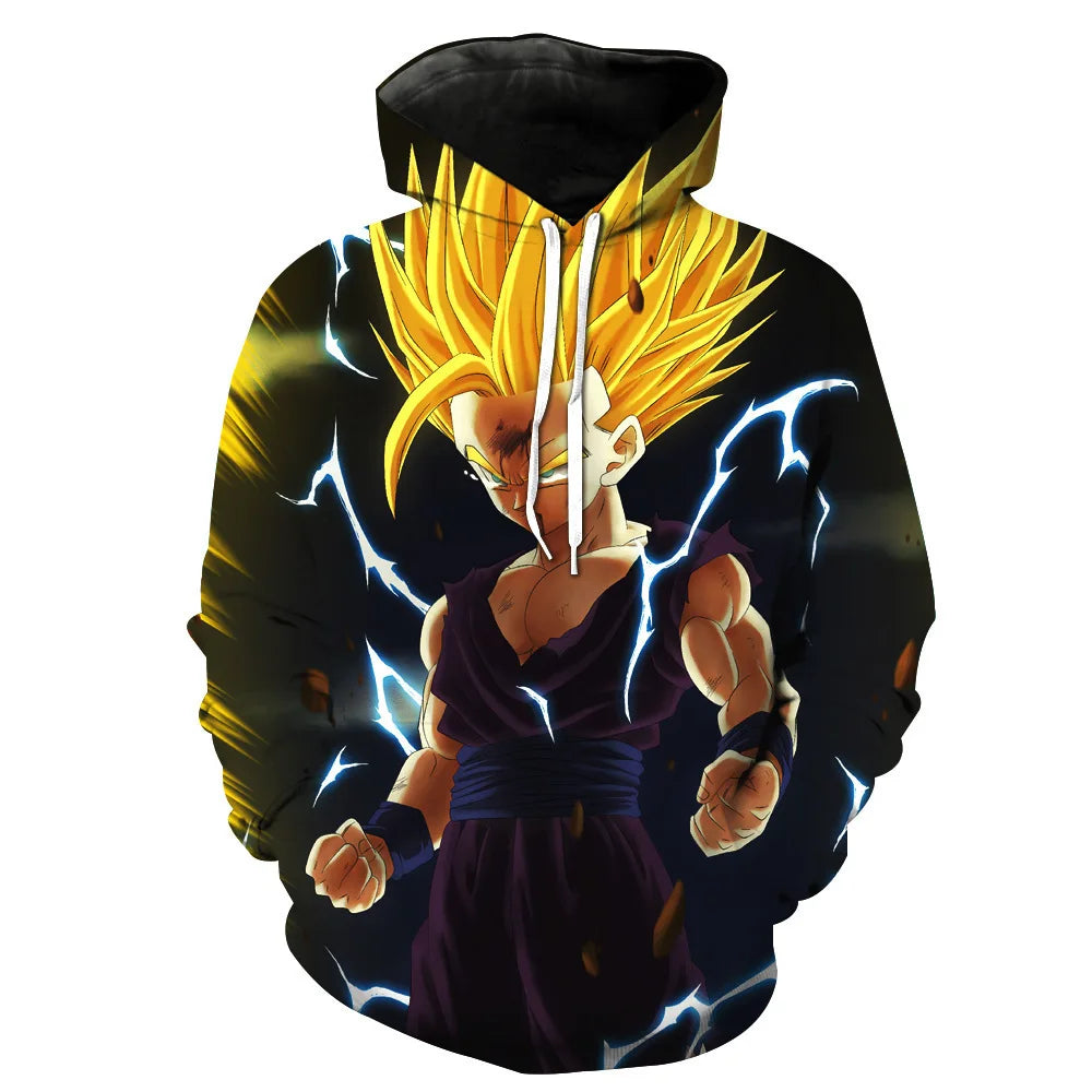 2024 3D New Anime Dragon Ball Printed Sweater Series Pullover Generation Tide Brand Hoodie Gift Pink Goku