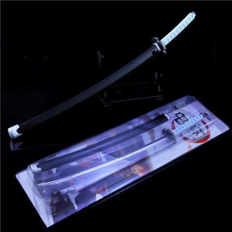 26CM Demon Slayer Sword Real Katana Swords Demon Slayer Cosplay Metal Props Weapon Anime Battle Ready No Cutting Edge Bedroom