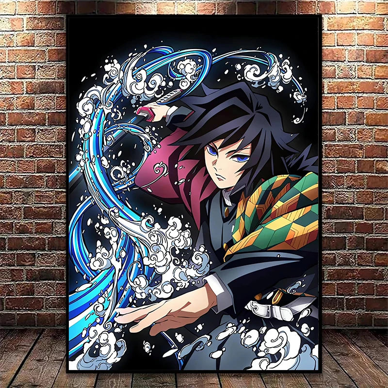 Japanese Anime Demon Slayer Wall Art Poster Nezuko And Tanjiro Home Decor Prints Living Room Bedroom Canvas Painting Mural Gifts