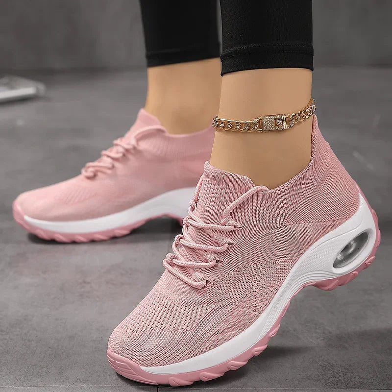 Black anime and more summer women's sneakers with air cushion design, perfect for sports and casual wear.