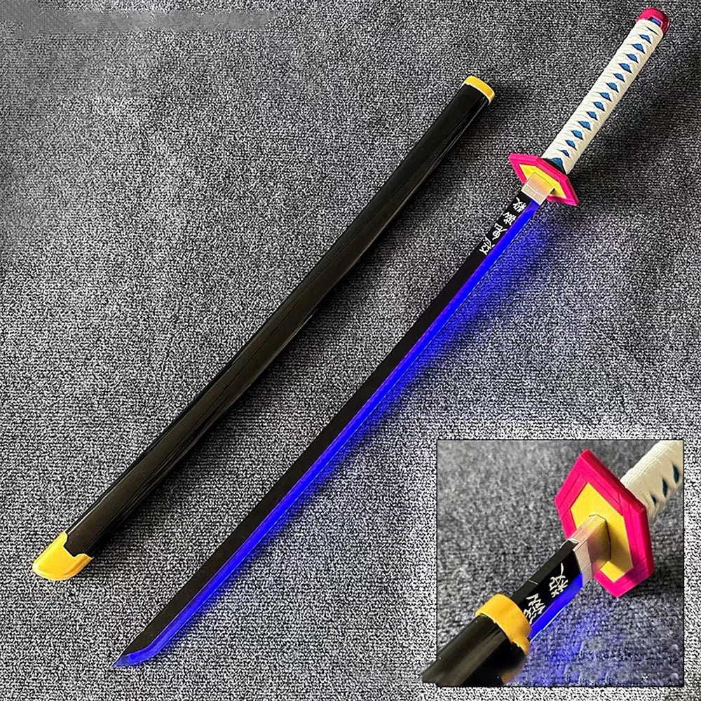 Demon Slayer 103cm/40.56in Light Sword Cosplay Anime Peripherals Katana Cosplay Luminous Toys Weapon Props Model Holiday Gift