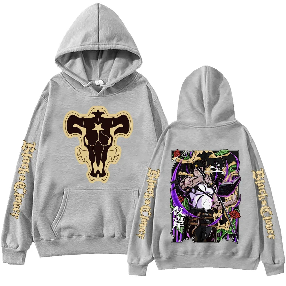 Anime Black Clover Yami Sukehiro  Hoodie Harajuku Hip Hop Pullover Tops Sweatshirt Fans Gift