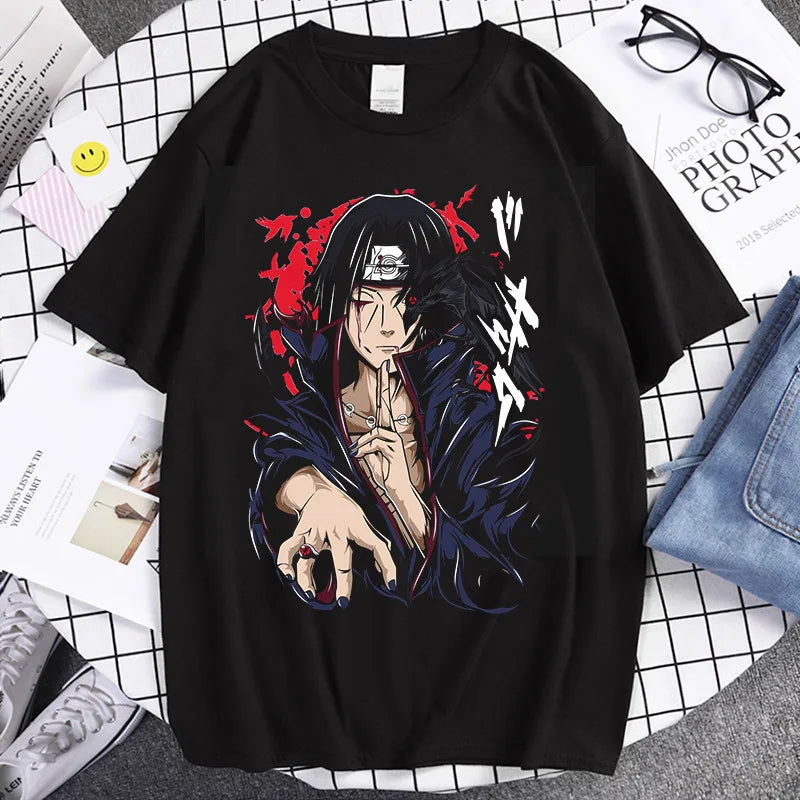 Naruto Animation Derivatives Hatake Kakashi Printed Short Sleeve T-Shirt Men's and Women's 2025 Summer Fashion Casual Cotton Top