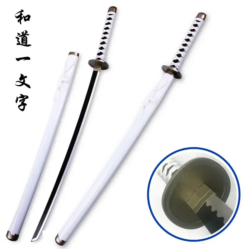 104cm Zoro Katana Sandai Kitetsu Sword Blade Anime Cosplay Prop Ninja Knife Real Full Size Japanese Katana Samurai Sabre Kid Toy
