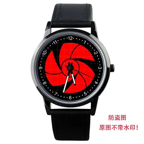 Naruto Watch Men's Electronic Watch Casual Leather Strap Waterproof Watch Animation Uzumaki Naruto Sharingan Holiday Gift Watch