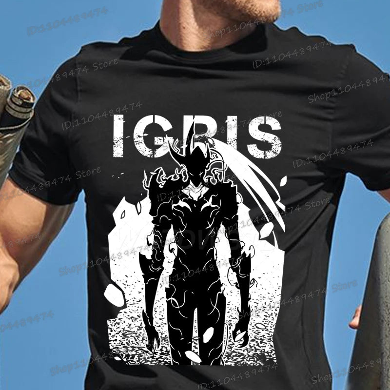 New Summer Men's Anime Solo Leveling Tee Tops Short Sleeve Man T-Shirt Fashion Street Unisex Tees Solo Leveling Tshirt Clothing