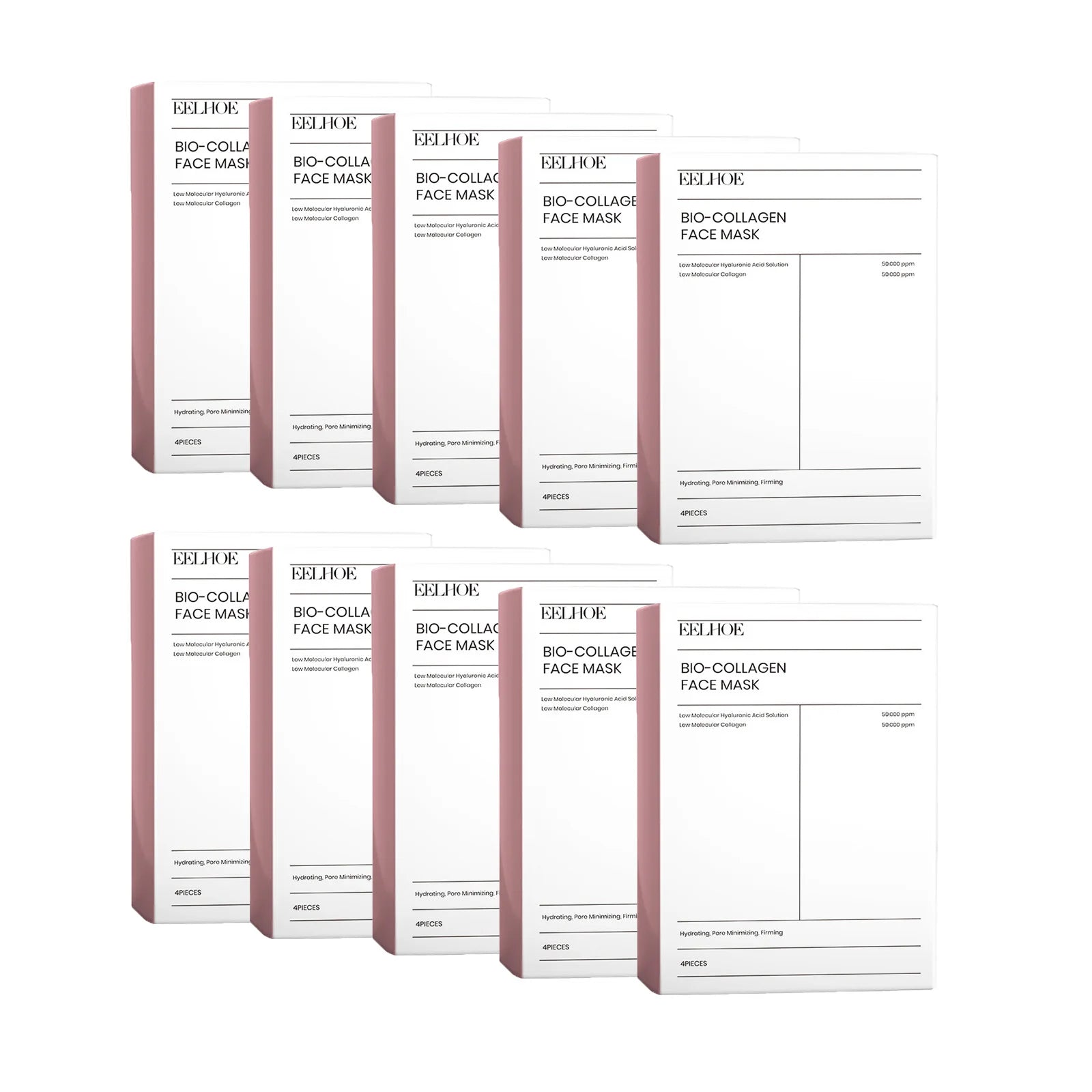 Bio-Collagen Face Mask product box and sheet masks, designed for skincare and hydration.