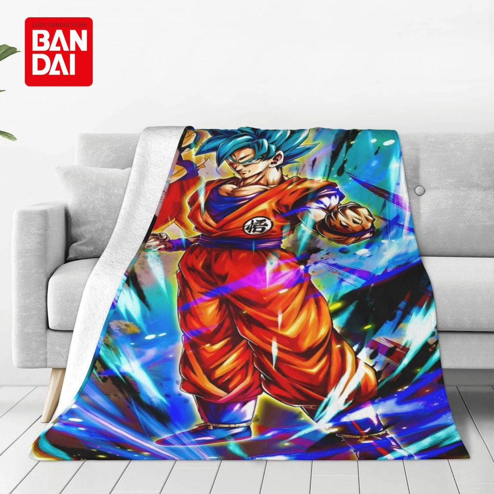 Bandai Japan Anime Dragonball Z Goku Throw Blankets on Bed Sofa Air Condition Sleeping Cover Bedding Throws Bedsheet For Kids