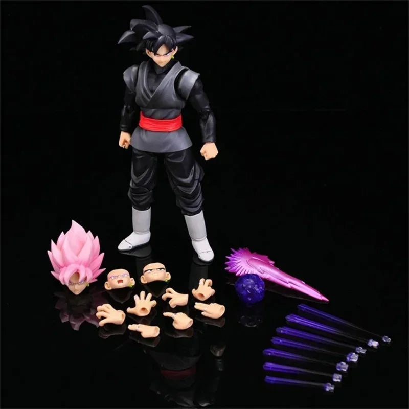 Hot 14cm Anime Dragon Ball Black Goku Zamasu Action Figure - Super Saiyan Movie Version With Multiple Accessories Model Toys