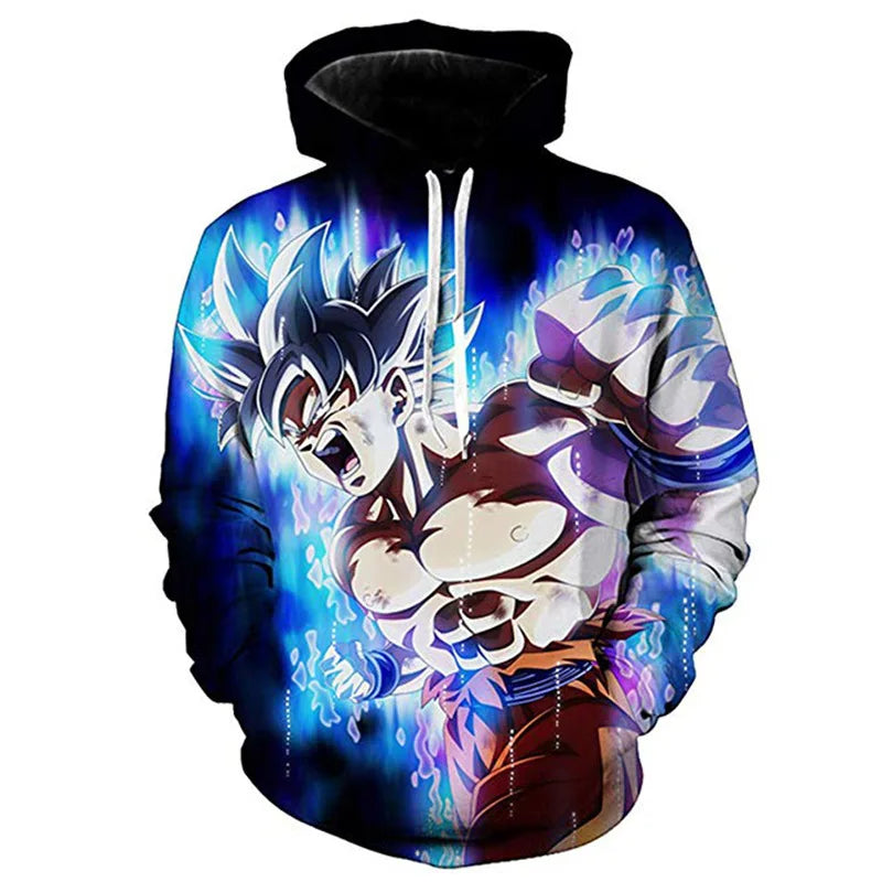 2024 3D New Anime Dragon Ball Printed Sweater Series Pullover Generation Tide Brand Hoodie Gift Pink Goku