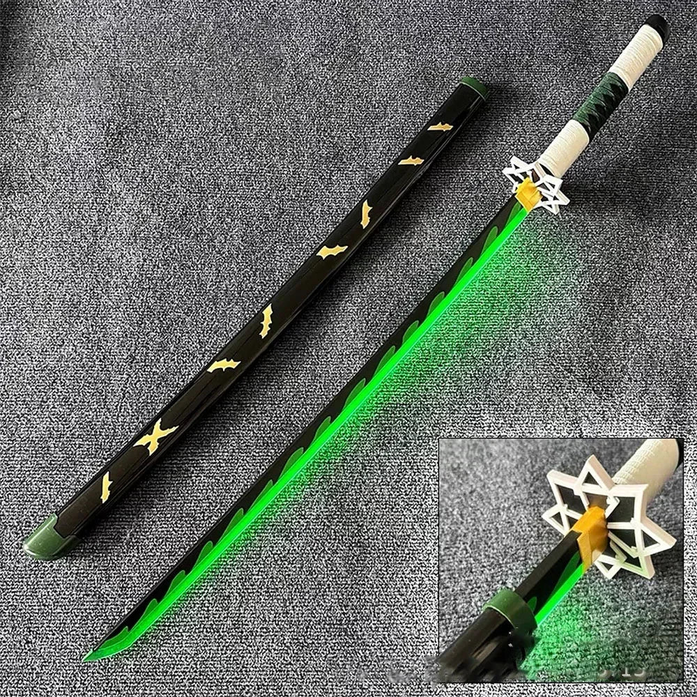 Demon Slayer 103cm/40.56in Light Sword Cosplay Anime Peripherals Katana Cosplay Luminous Toys Weapon Props Model Holiday Gift