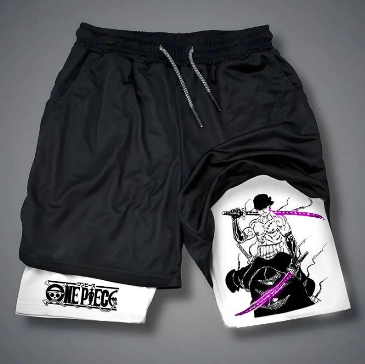 ONE PIECE Men's Shorts Anime Streetwear Summer Casual Breathable Loose Version Summer Men's Fashion Printed Shorts