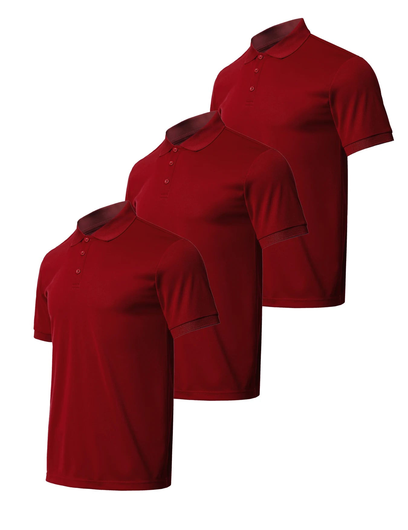 3-piece men's solid color short sleeved golf shirt casual and comfortable top suitable for summer - men's gift