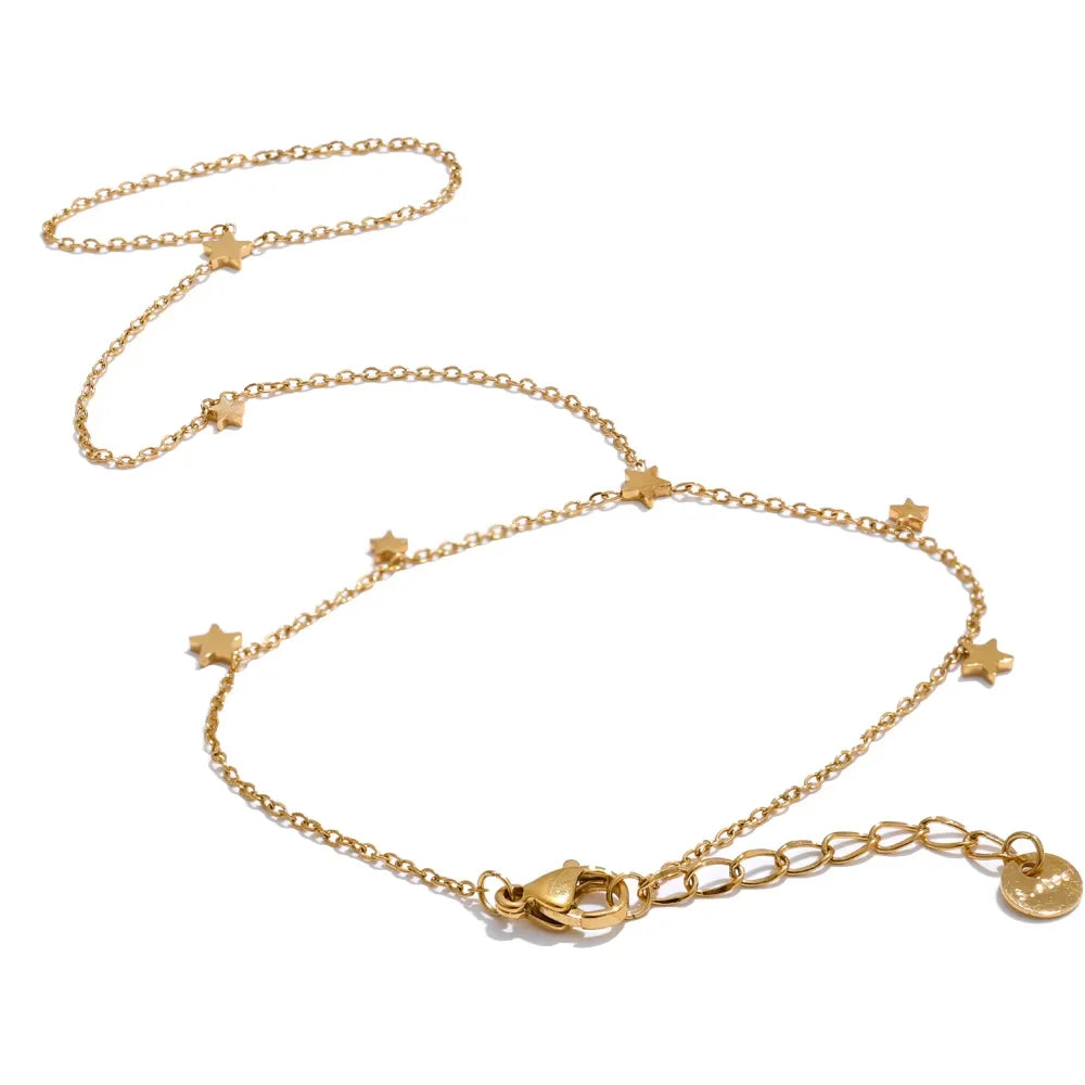 Trendy stainless steel link chain bracelets with zircon beads in gold and silver colors.