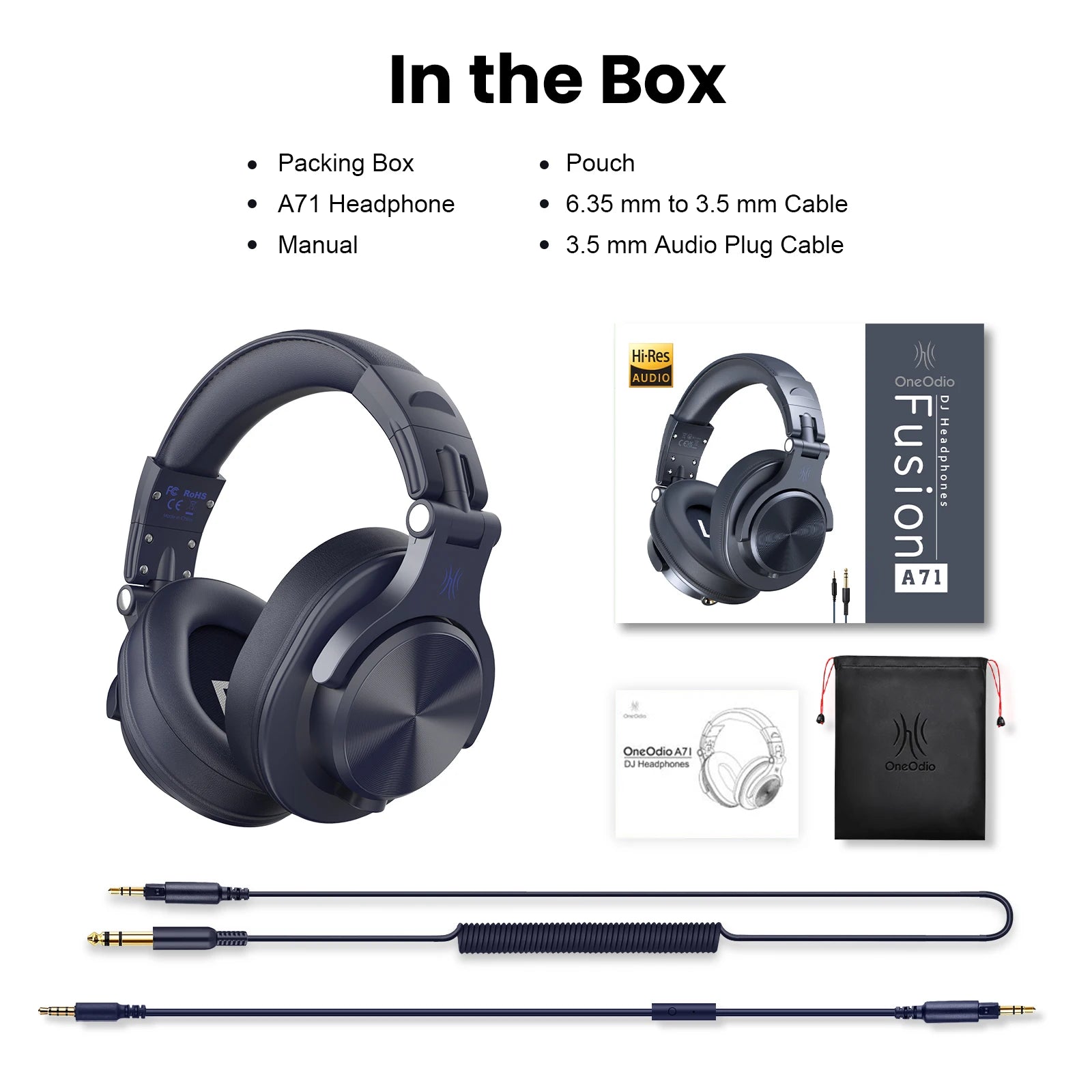 Oneodio A71 Gaming Headset Studio DJ Headphones Stereo Over Ear Wired Headphone Hi-Res With Microphone For PC PS4 Xbox One Gamer