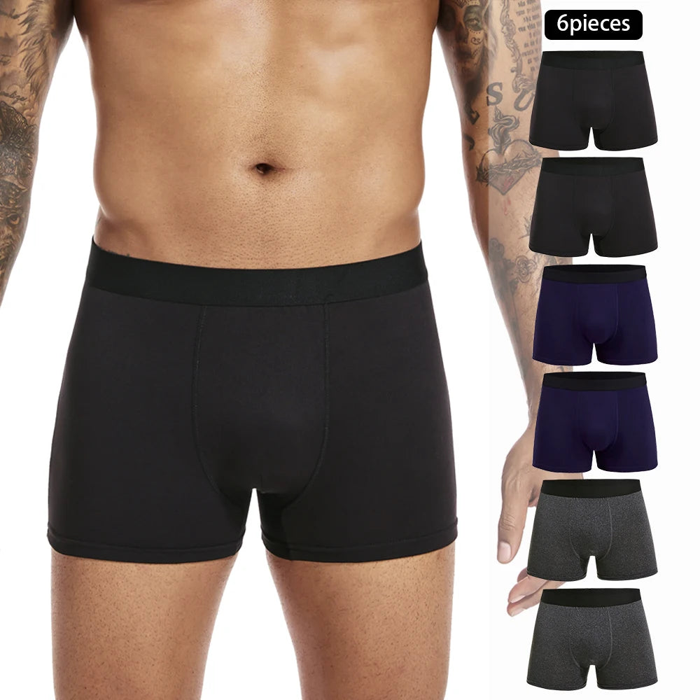 6pcs Pack Boxer Shorts Men Brand Fashion Style Panties Underwear for Man And Underpants Homme Luxury Set Box Slips Briefs Male
