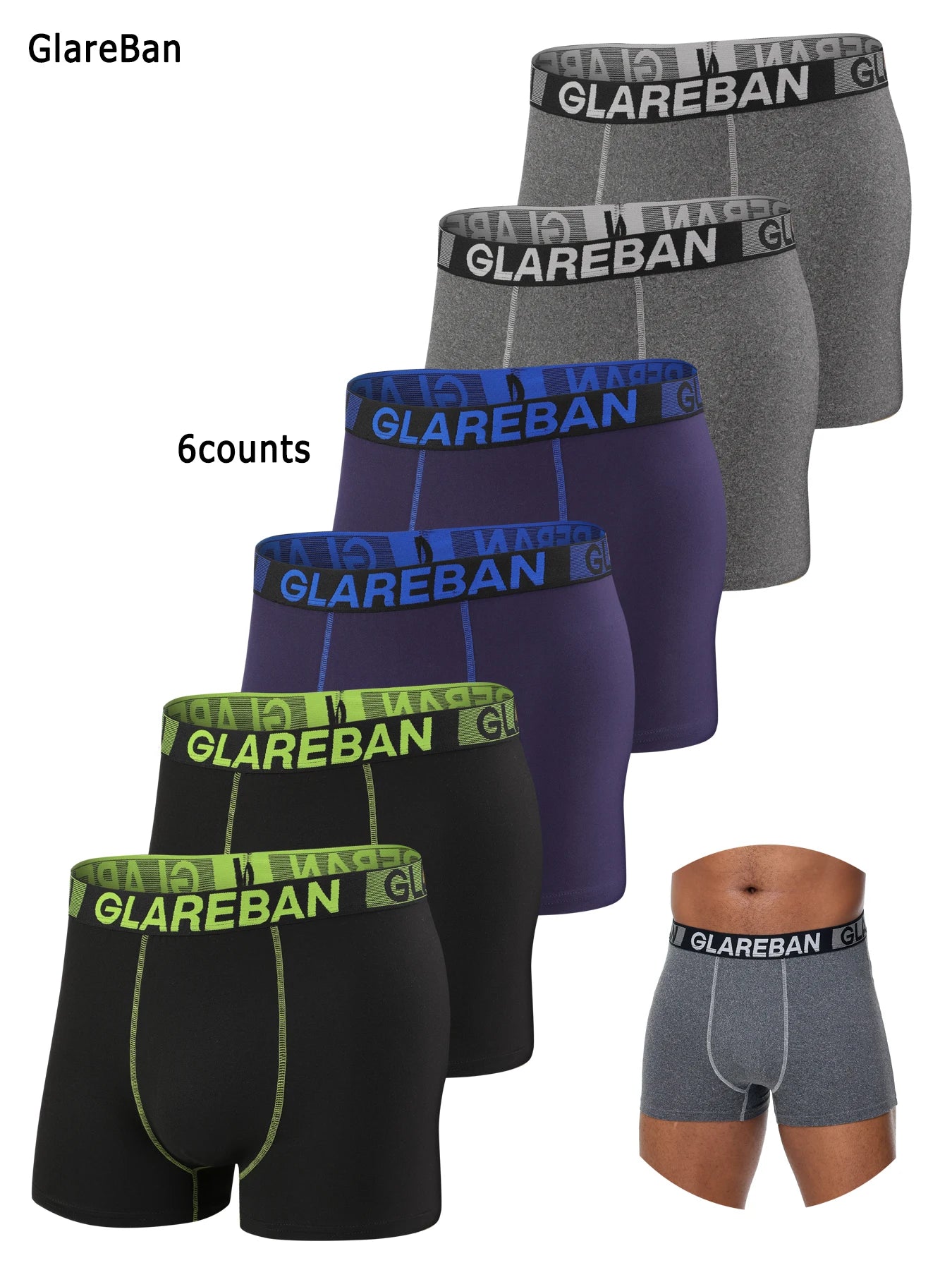 6pcs Pack Boxer Shorts Men Brand Fashion Style Panties Underwear for Man And Underpants Homme Luxury Set Box Slips Briefs Male