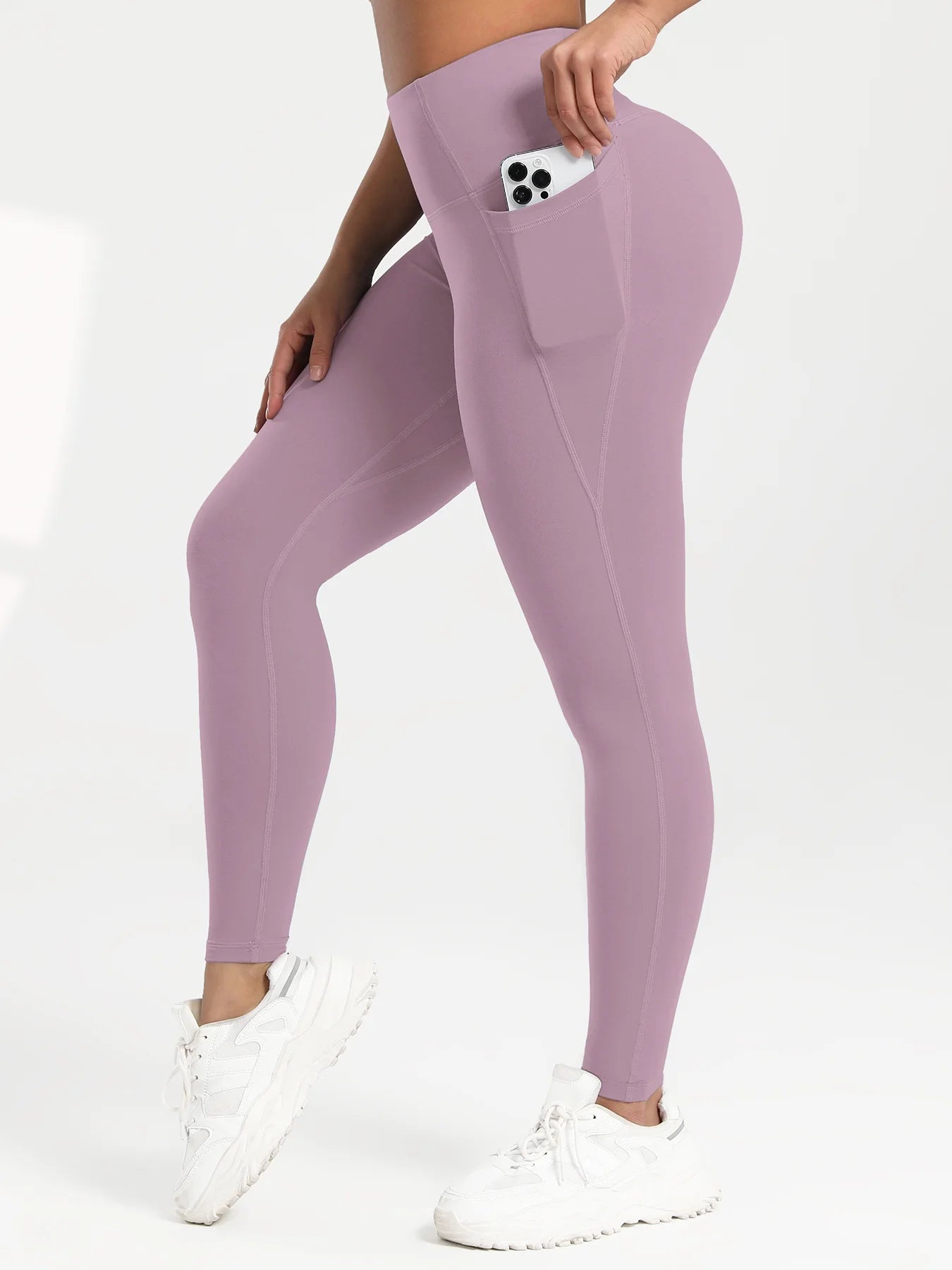 Pockets Gym Yoga Leggings Women Pure Color Casual Outdoors High Waist Skinny Leggings Of Women Running Pants