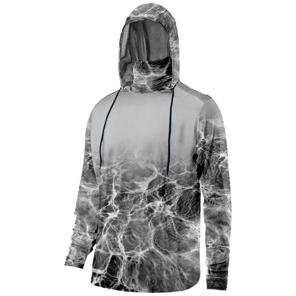 Mens Fishing Clothing It Is Good Fishing Day Printed Sun Protection Face Mask Hoodies Outdoor Sports Breathable Clothes