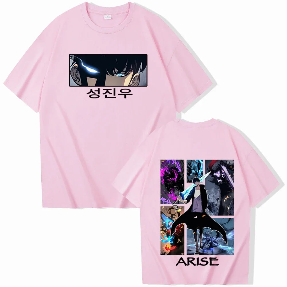 2025 Solo Leveling Hot Anime T-Shirts Unisex Harajuku O-Neck Short Sleeve Shirts Fans Gift