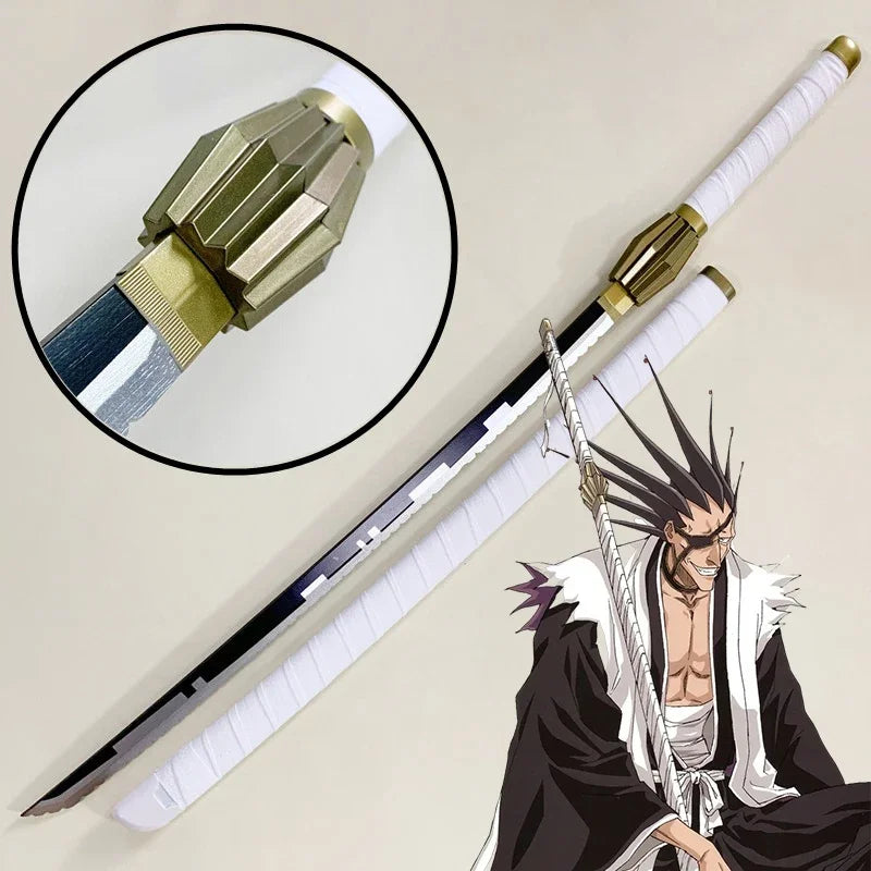 104cm Bleach Katana Sword Bamboo Blade Anime Bleach Byakuya Cosplay Prop Real Size Japanese Samurai Sword Ninja Katana Kid Toy