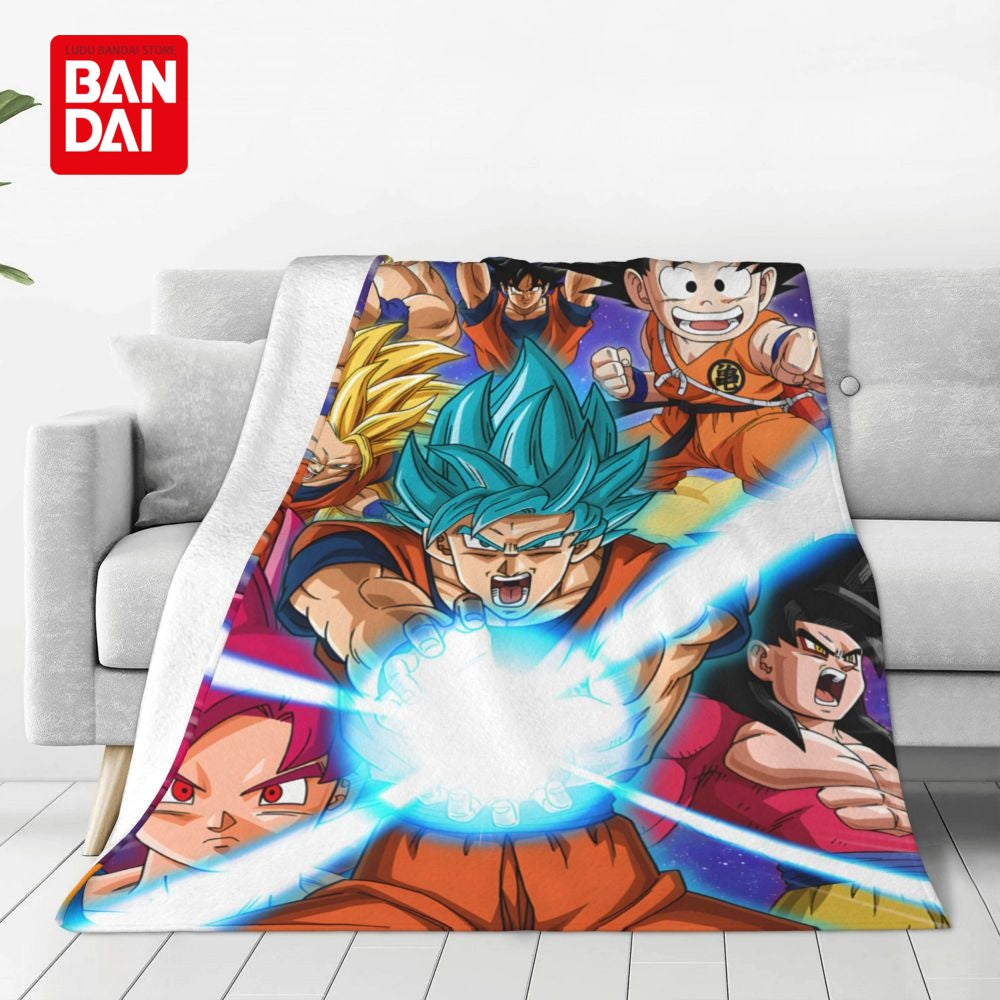 Bandai Japan Anime Dragonball Z Goku Throw Blankets on Bed Sofa Air Condition Sleeping Cover Bedding Throws Bedsheet For Kids