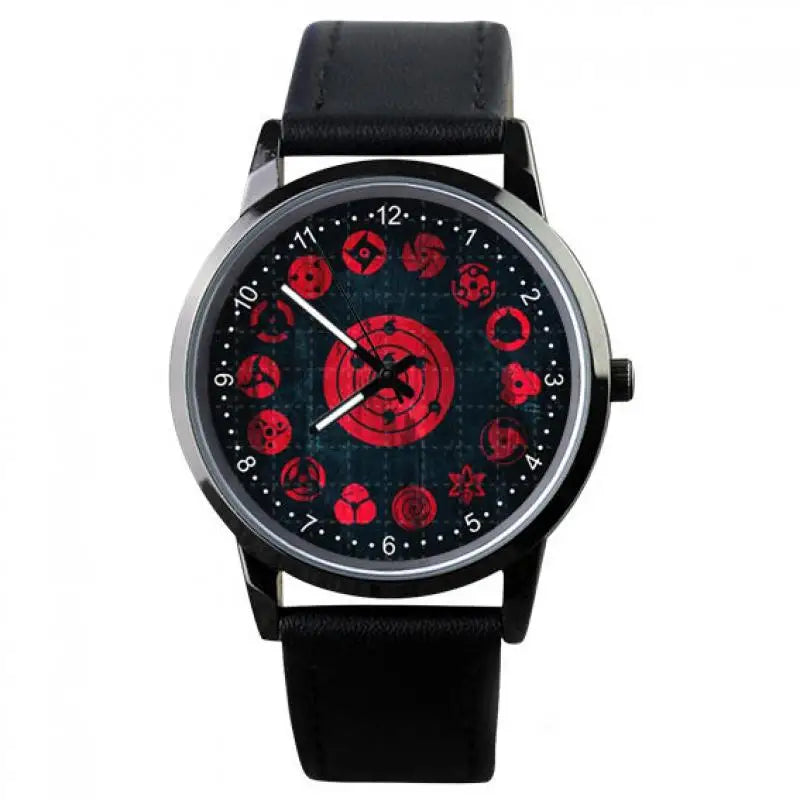 Naruto Watch Men's Electronic Watch Casual Leather Strap Waterproof Watch Animation Uzumaki Naruto Sharingan Holiday Gift Watch