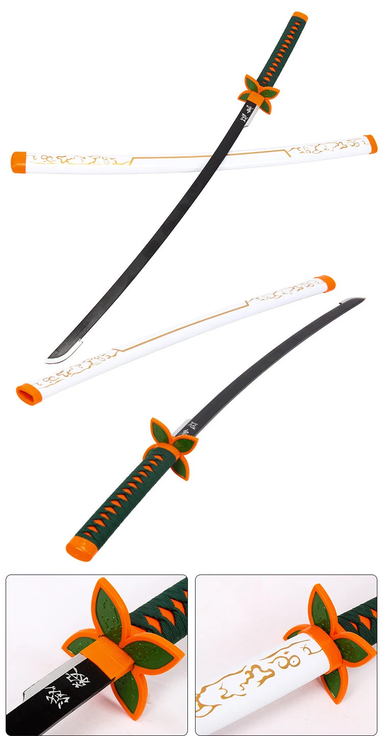 Demon Slayer Weapon Kamado Tanjirou Nichirin Blade 103cm Anime Peripheral Wood Sword Model Cosplay Weapon Katana Gifts Toys Boys