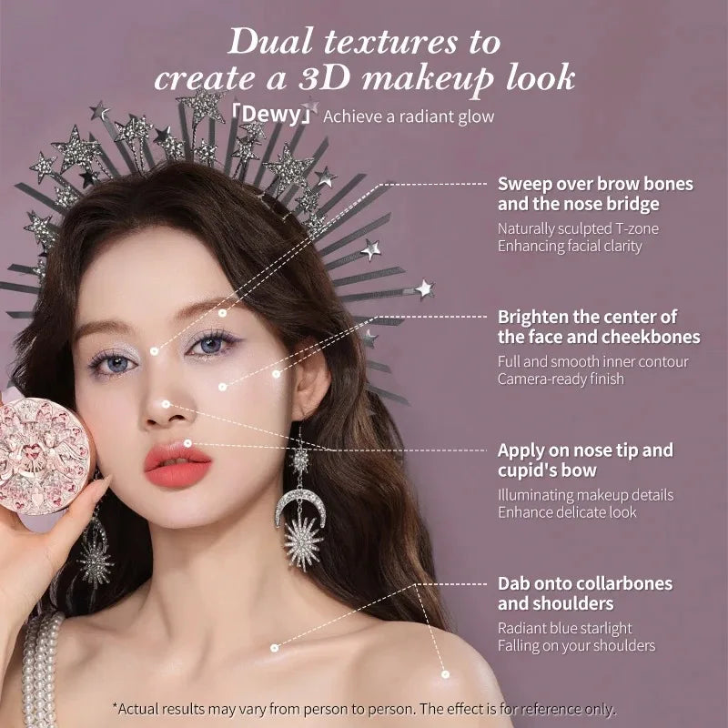 The Flower Knows Little Angel Collection Relief Highlight Face Powder iluminador Makeup Contour Highlighter Palette 8g/0.3Fl.oz