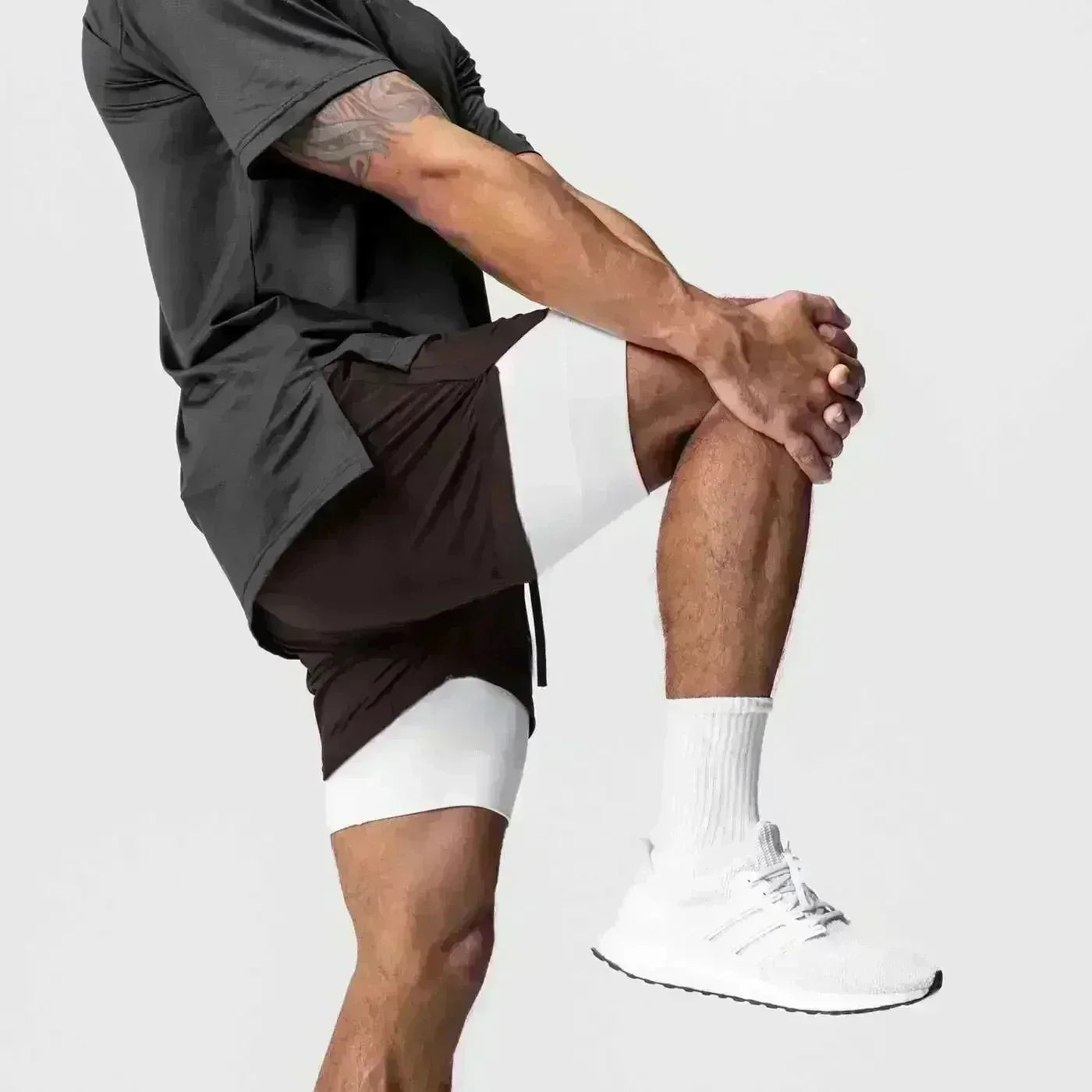 Summer New Black Five-leaf Clover Printed Men's and Women's Shorts Double-layer Loose Sports and Casual Pants for Beach Fitness