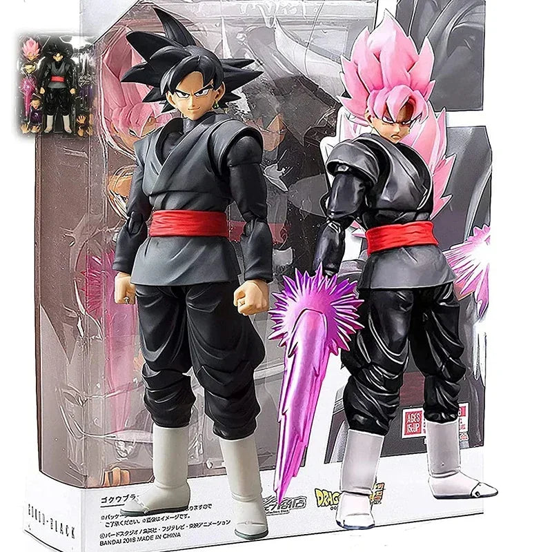 Hot 14cm Anime Dragon Ball Black Goku Zamasu Action Figure - Super Saiyan Movie Version With Multiple Accessories Model Toys