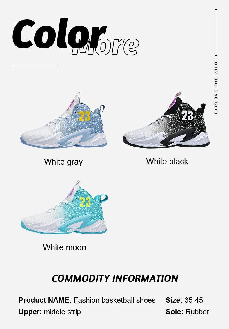 Men Basketball Shoes Breathable Men Non Slip Outdoor Fashion Unisex Sneakers