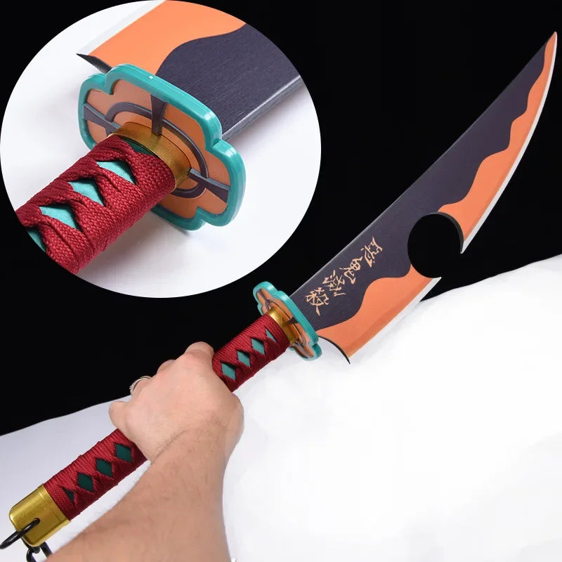 Demon Slayer Weapon Kamado Tanjirou Nichirin Blade 103cm Anime Peripheral Wood Sword Model Cosplay Weapon Katana Gifts Toys Boys