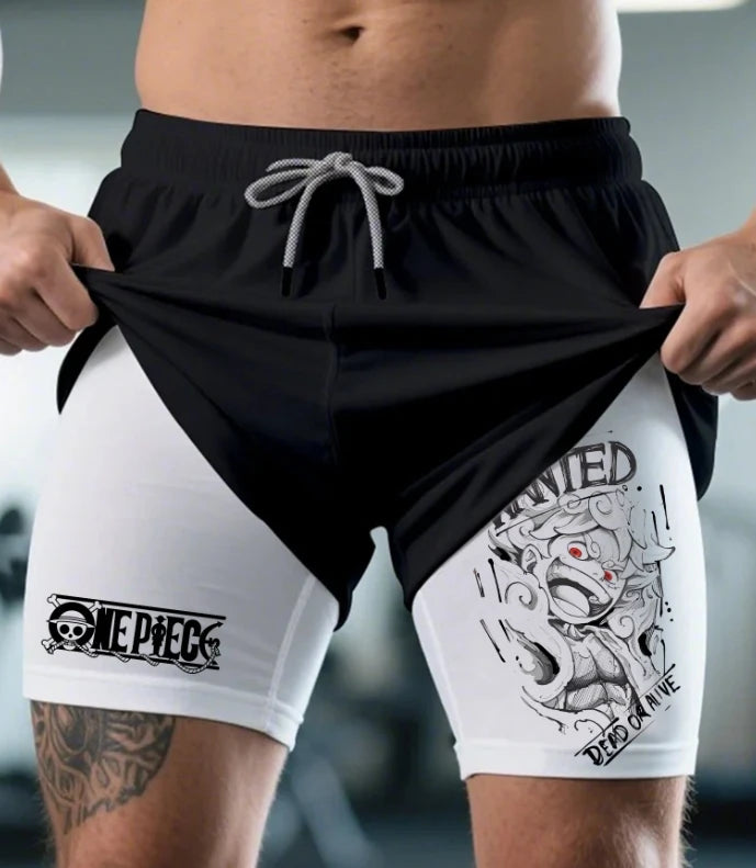 ONE PIECE Men's Shorts Anime Streetwear Summer Casual Breathable Loose Version Summer Men's Fashion Printed Shorts