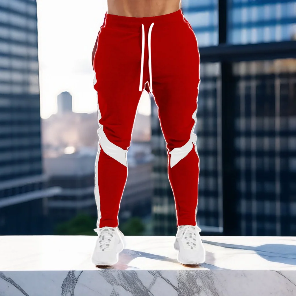 Mens Casual Pants Autumn Winter Fleece Sweatpants Men Running Jogger Sports Gym Trousers Fashion Solid Color Workout Long Pants