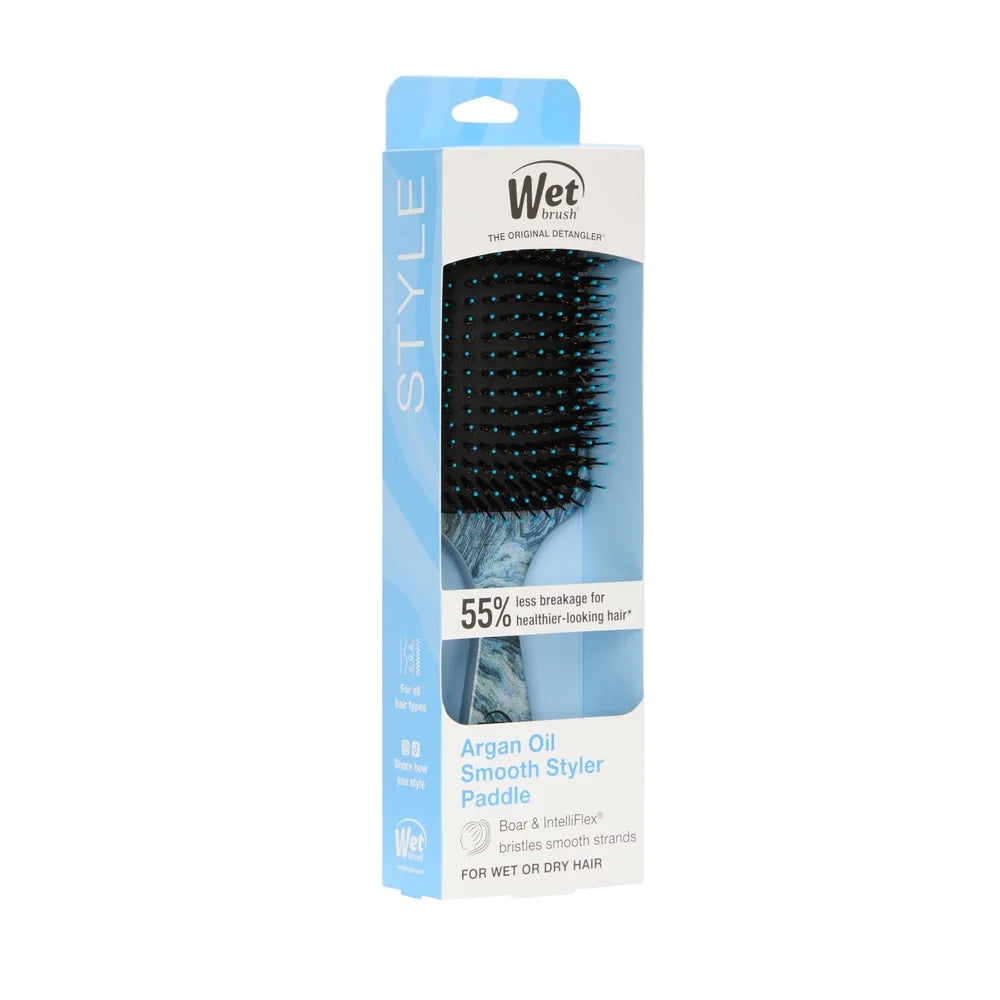 Paddle Hair Brush with IntelliFlex Bristles Argan Oil Infused Detangling Brush Healthy Hair All Types Frizz Control