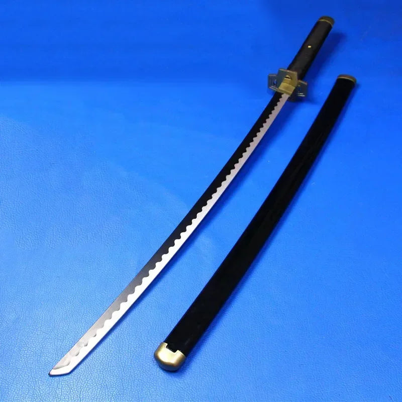 104cm Zoro Katana Sandai Kitetsu Sword Blade Anime Cosplay Prop Ninja Knife Real Full Size Japanese Katana Samurai Sabre Kid Toy