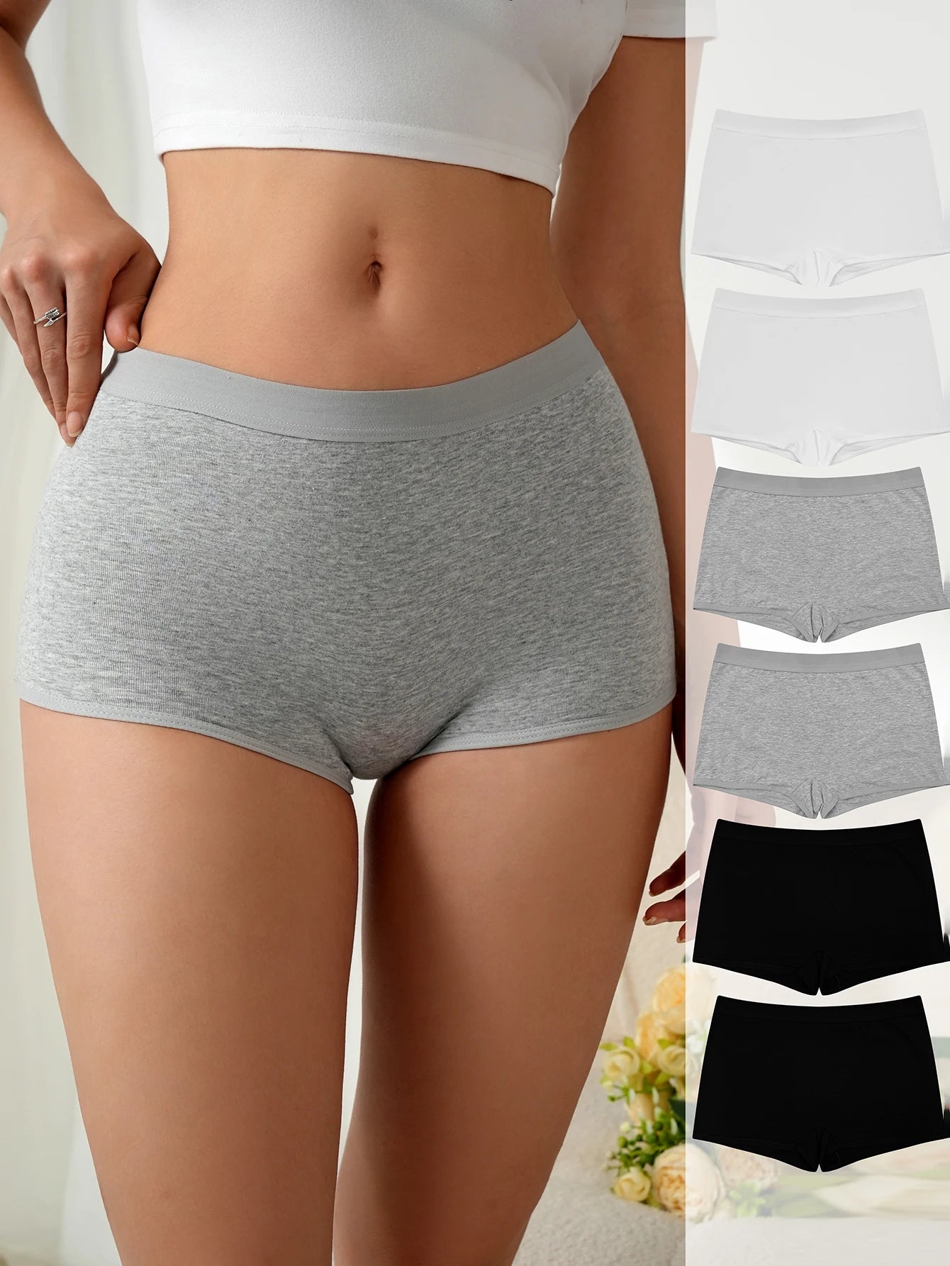 6 packs, this is a very simple close-fitting soft cotton women's shorts, daily with girls' safety pants and girls' underwear