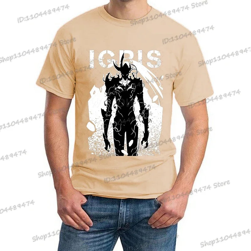 New Summer Men's Anime Solo Leveling Tee Tops Short Sleeve Man T-Shirt Fashion Street Unisex Tees Solo Leveling Tshirt Clothing