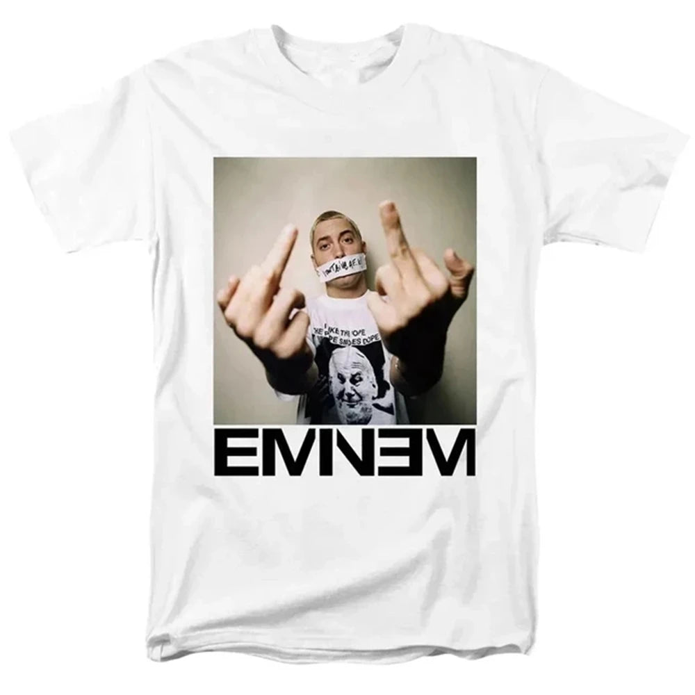 2024 Rapper Eminem T Shirt Women Men Fashion T-shirts Hip Hop Tops Tees Loose Rock Camisetas Boy Tees Summer New Unisex 82922