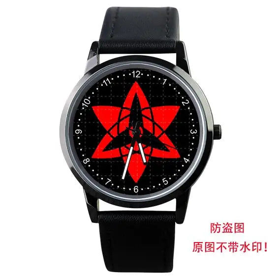 Naruto Watch Men's Electronic Watch Casual Leather Strap Waterproof Watch Animation Uzumaki Naruto Sharingan Holiday Gift Watch