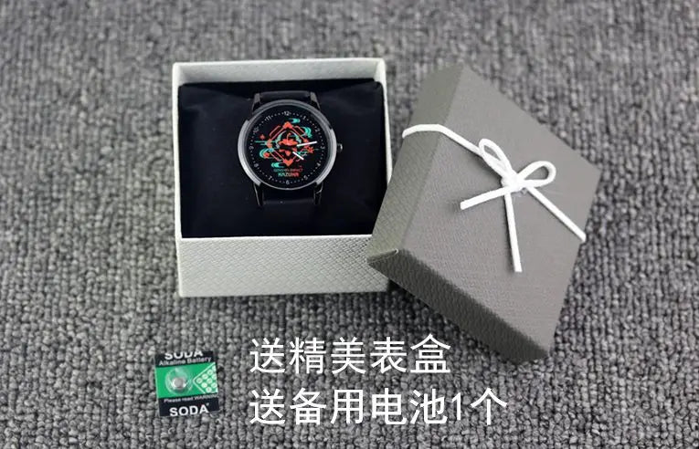 Naruto Watch Men's Electronic Watch Casual Leather Strap Waterproof Watch Animation Uzumaki Naruto Sharingan Holiday Gift Watch