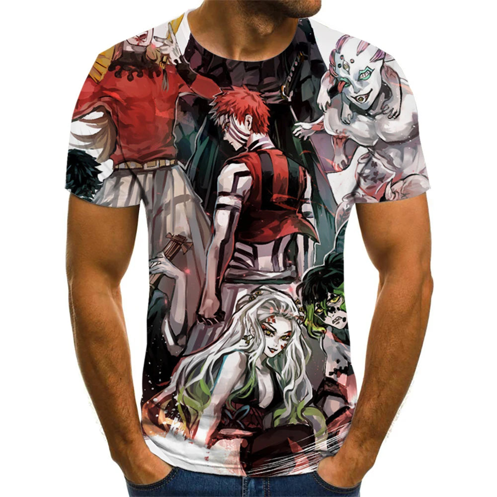 Demon Slayer 3D Print T-shirt Men Women Summer Fashion Casual Short Sleeved Unisex Harajuku Streetwear Oversized T Shirt