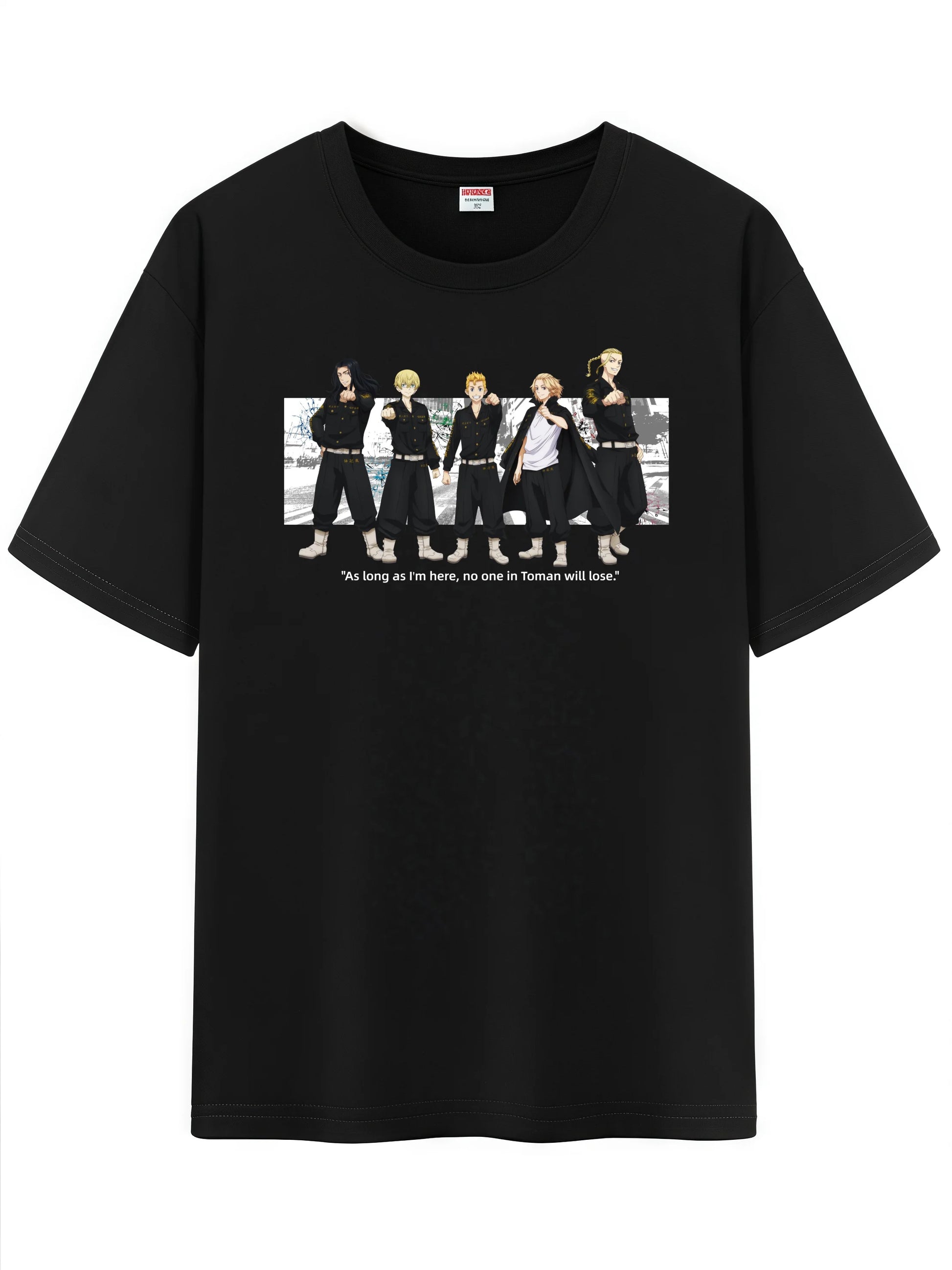 Unisex Japanese Anime Pattern T-Shirt, Tokyo Revengers Character Graphic Short Sleeve Regular Fix Tee Shirt