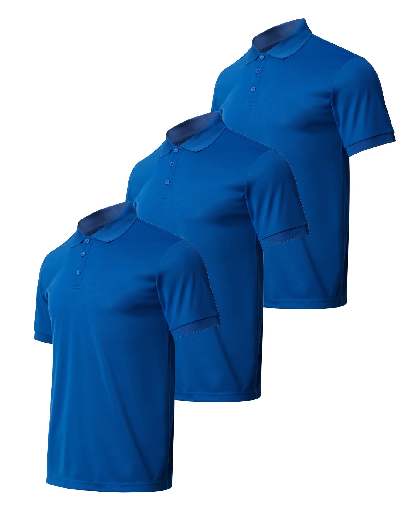 3-piece men's solid color short sleeved golf shirt casual and comfortable top suitable for summer - men's gift
